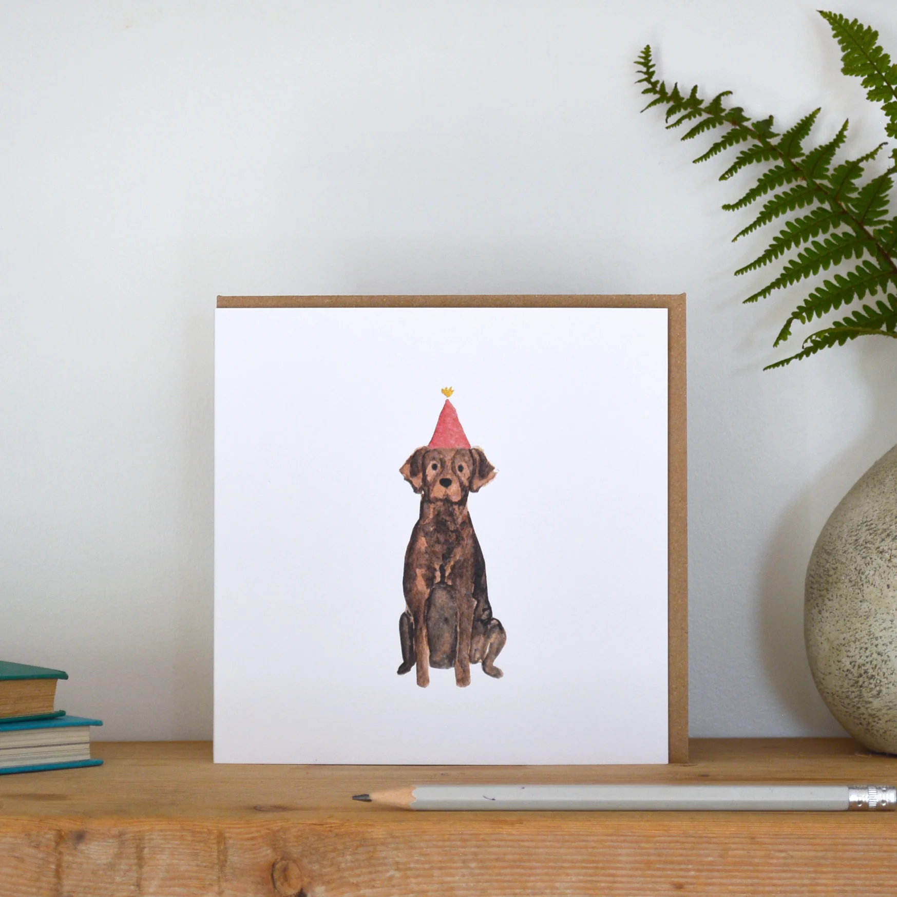 Chocolate Labrador Card