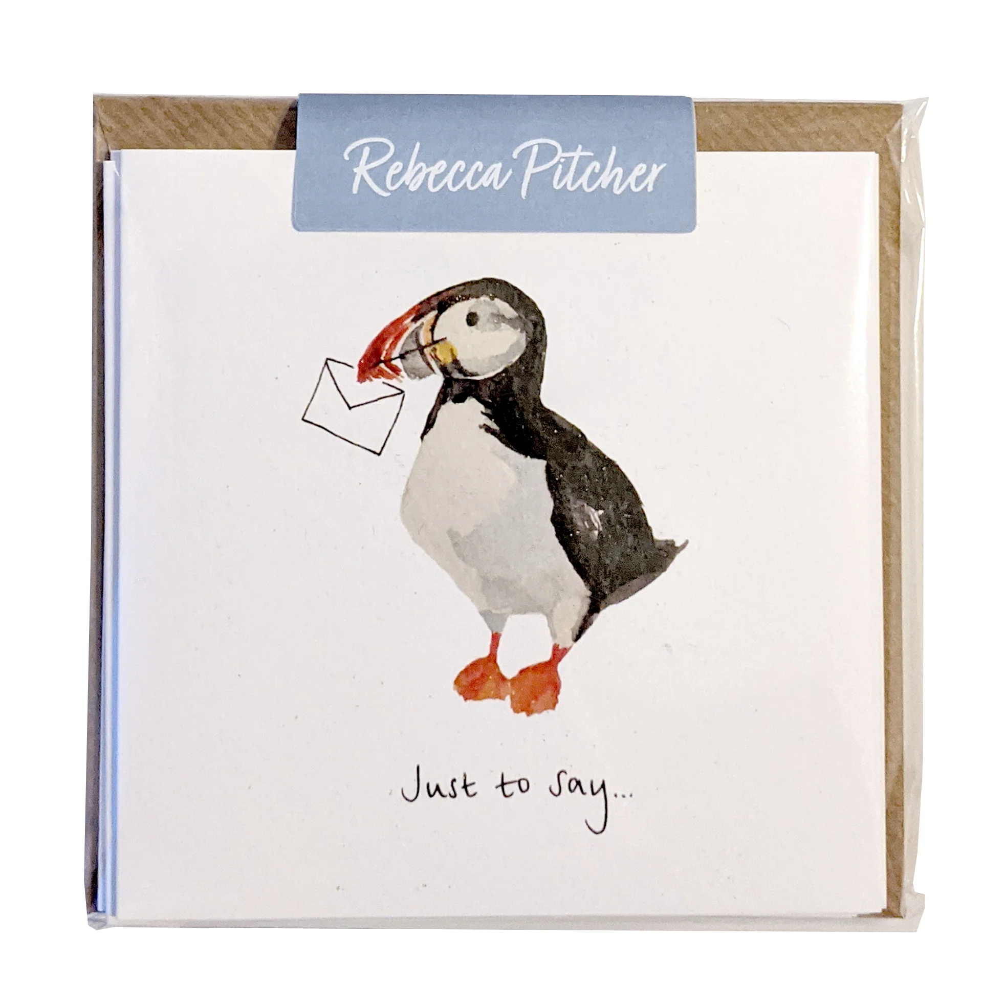 Puffin 'Just to Say' Notecards - 8 cards with envelopes - Image 2